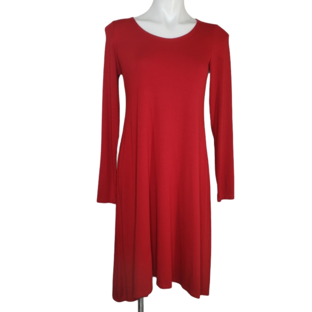 Eileen Fisher Red Long Sleeved Dress Size XS